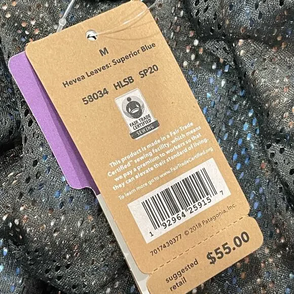 NEW Patagonia Baggies Shorts in Hevea Leaves/Superior Blue Size Medium